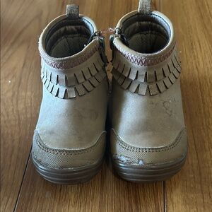 Stride Rite Tan Fringe Kids Boots